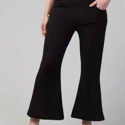 city fashion Women Regular Fit Black Lycra Blend Trousers-picture-25