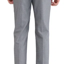 park avenue Men Regular Fit Grey Polyester Trousers image 4