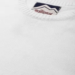 roadster Men Solid Round Neck White Sweater image 2
