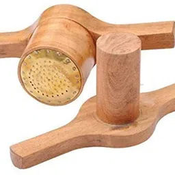 sm exports Cold Traditional Teak Wooden Hand-Crafted idiyappam Maker, wooden press Manual Dough Press image 1
