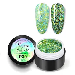 VENALISA Peacock Foil Sequin Glitter Gel Nail Polish 5 ml - P30-picture-20