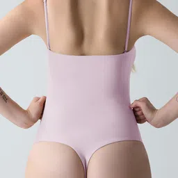 lulu & sky Solid Women Pink Swimsuit image 2