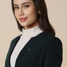allen solly Women Solid Single Breasted Casual Blazer image 2
