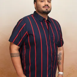 highlander Men Slim Fit Striped Spread Collar Casual Shirt image 5