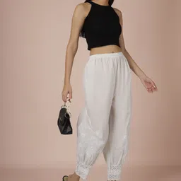 lucknowithreads Embroidered Cotton Women Harem Pants image 3