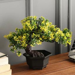 foliyaj Plastic Yellow Bonsai Artificial Plants-picture-33