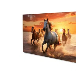nestroots Canvas Framed Majestic Horses Galloping at Sunset Wall Painting(12X24 Inch) image 5