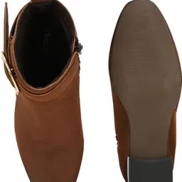 roadster Premium Lightweight Brown Block Heel Casual Boots for Women Boots For Women image 3