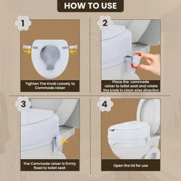 mcp 4" With lid Bathroom Raised Commode Seat Extension Toilet Seat Raier 4" with LID Western Commode image 3