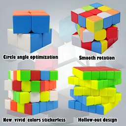 azeena High Speed Stickerless Cubes Combo Set 2x2,3x3, 4x4 & 5x5 | Kids & Adults rubiks image 2