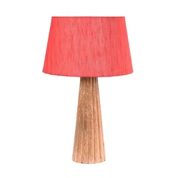 Elvis Red Fabric Shade Night Lamp With Wood Base By BrightDaisy image 5
