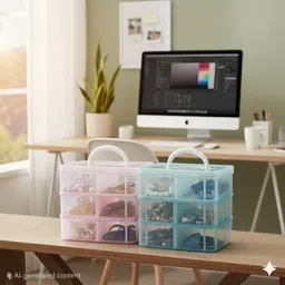 maxtid Plastic 6 layer Tiered Craft & Bead Storage Box Storage Basket-picture-31