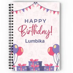 giftuation Lumbika Happy Birthday Notebook / Gift for Birthday A5 Diary Unruled 140 Pages image 1