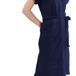 hotgown Plain Navy Blue Large Bath Robe-picture-24