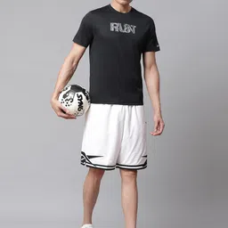 Reebok Men Black Solid Run Essentials Graphic T-shirt image 5