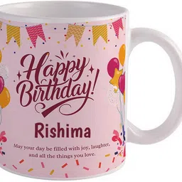 giftuation Happy birthday Rishima / Gift for birthday Ceramic Coffee Mug image 2