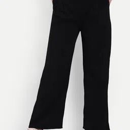 broadstar Women Loose Fit Black Lycra Blend Trousers-picture-35