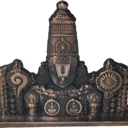 Lord Venkateswara Bronze Idol / Height 5cm, Width 5cm / Color Bronze / Decorative Showpiece - 5 cm-image-29