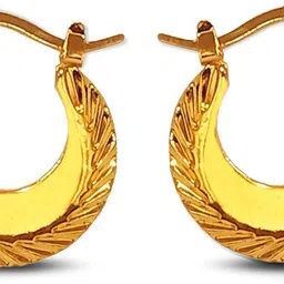 syrma 1 Pair Gold Clip On Punk Barbell Press Screw Pierced Nattiyan Linning Stud/Hoop Stainless Steel Earring Set image 2