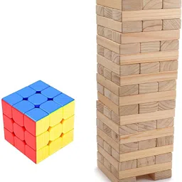 arovemic Combo 39 Pcs Jenga Wooden Block Stacking Game - Family Fun & Skill-Building-S04-picture-37