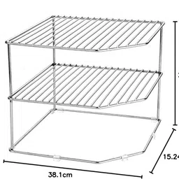 bainada polymers Fruits/Vegetables Kitchen Rack Kitchen Storage Rack | Corner Shelf Metal Organizer for Fruits, Veggies, Steel image 5