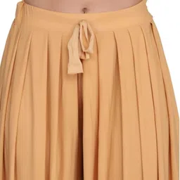 rahamat Women Loose Fit Cream Cotton Silk Trousers image 4