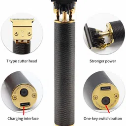 UZAN Professional 799 Golden Rechargeable Golden Trimmer Beard Trimmer M58 Fully Waterproof Grooming Kit 90 min Runtime 4 Length Settings image 2