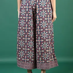 v-mart Women Regular Fit Blue Cotton Blend Trousers image 2