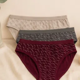 fiveflag Pack of 3 Women Hipster Multicolor Panty-picture-24