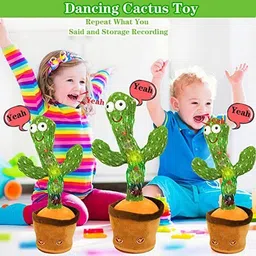 kitty flex Dancing Cactus with Lights Up Talking Singing Toy Decoration Rechargeable image 2