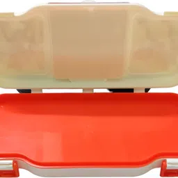 gift collection Plastic Pencil Box For Kids With Tic Tac Toe Game On Top - Orange Game Art Plastic Pencil Box image 4