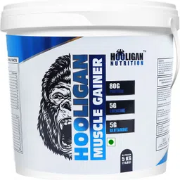 hooligan Muscle Gainer High Protein Advance Muscle Mass Gain (5Kg/11LBS) Weight Gainers/Mass Gainers image 1