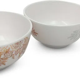 superware Melamine Vegetable Bowl Food Grade Melamine | Bowl Set (3.5 inches) – Gold Rose | Glazed Finished image 5