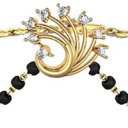 avsar Avsar Real Gold Handmade MANGALSUTRA15YB Yellow Gold 14kt Cubic Zirconia Charm Bracelet-picture-28