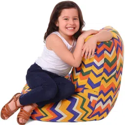 style homez Large CANVAS CLASSIC CHAIR, Cotton Geometric Printed Bean Bag Chair With Bean Filling image 5