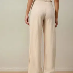 kotty Women Regular Fit Beige Viscose Rayon Trousers image 3