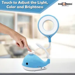 pick ur needs Dolphin Design Rechargeable LED Study Table/Desk Lamp With Touch On/Off Switch Table Lamp image 3
