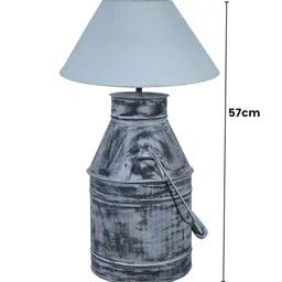 Homesake White Milk Churn Can Table Lamp With Cone Shade image 2