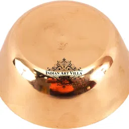 indianartvilla Bronze Vegetable Bowl Bronze Kansa Utensils|Bowl Katori|700 ML Capacity| Serving Vegetable Kheer|Home Hotel Restaurant Tableware image 3