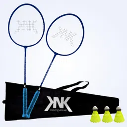 knk Single Shaft Badminton Of 2 With 3 Pc Nylon Shuttlecock With Cover Badminton Kit-picture-20