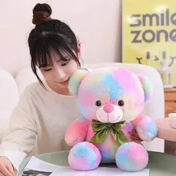 devi traders Rainbow Colored Huggable Teddy Bear | 30 cm | Plushie Soft Toys for Kidsytyt469- 30 cm-picture-15
