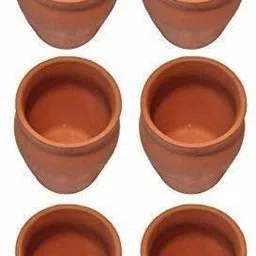 newai (Pack of 6) Clay Glasses, Clay Glass for Tea, , Lassi, Wine Clay Milk Glass pack of 6 Glass Set Water/Juice Glass image 2
