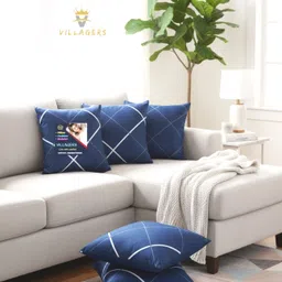 villagers Premium Cushion Set | (16x16 inch) Polyester Fibre Abstract Cushion Pack of 5-picture-35