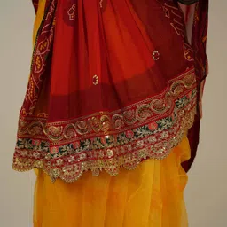 avilhara Poly Georgette Embroidered Multicolor Women Dupatta image 4