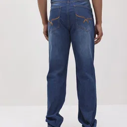 roadster Men Straight Fit Mid Rise Blue Jeans image 5