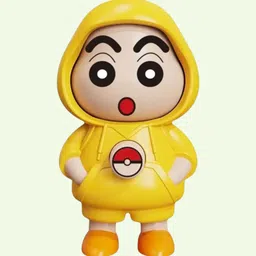 Shinchan Desk Collectible Cartoon Yellow Hoodie Funny Expression Change Cute Toy-image-34