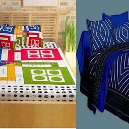 palang shobha Cotton Double Flat 240 TC Jaipuri Prints Bedsheet-picture-30