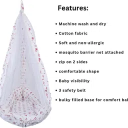 kian Baby Premium net swing cradle with spring image 2