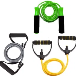 dr pacvu Set3|Single, Plastic Resistance Band Foam Skipping Rope Body Stretching,Exercise Fitness Accessory Kit Kit image 1