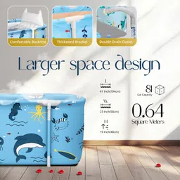 bathremedy BlueWave Foldable Bath Tub for Adults Inflatable SPA Tub for Bathroom | Portable Ice Bath Tub with Drainage Hole | Thickened Insulated Adult Bathtub Free-standing Bathtub image 4